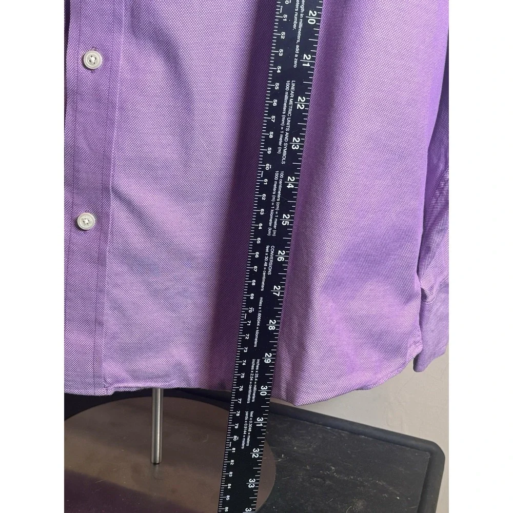Banana Republic Shirt Men's XL Untucked Slim‎ Fit Purple Long Sleeve Button